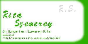 rita szemerey business card